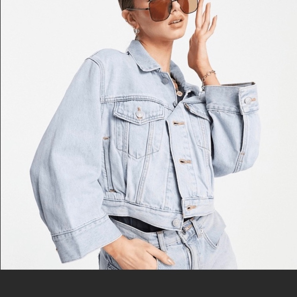Levi’s Women’s Silvertab Baggy Cropped Trucker Jean Jacket Size XL NWT